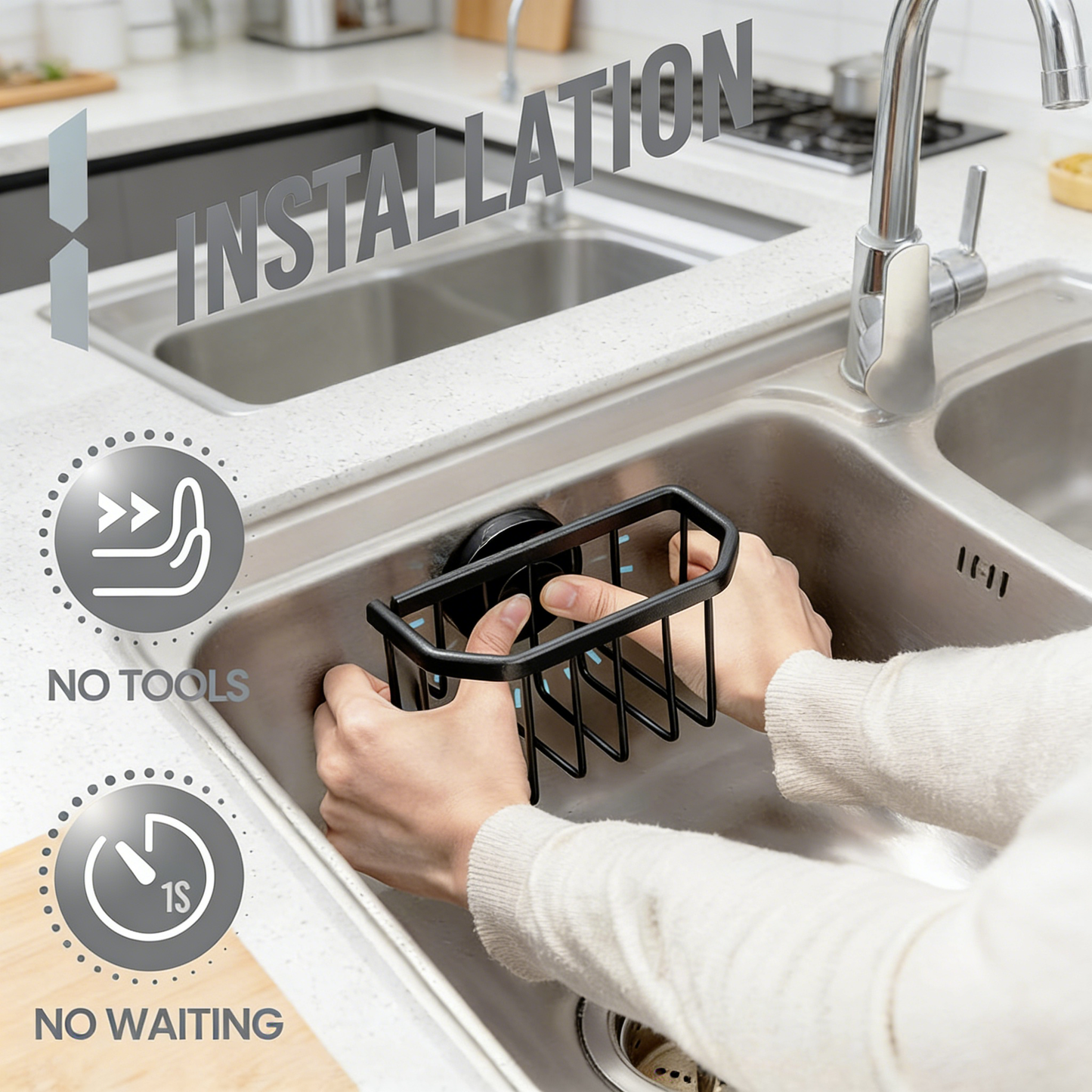 Multi-Purpose Expandable Storage Shelf for Cabinet, Counter and Sink Area