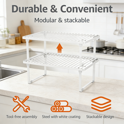 Rotating Stainless Steel Kitchen Utensil Caddy with Drain Tray