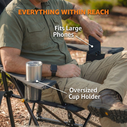 Portable Folding Rocking Camping Chair for Outdoor Patio Lawn