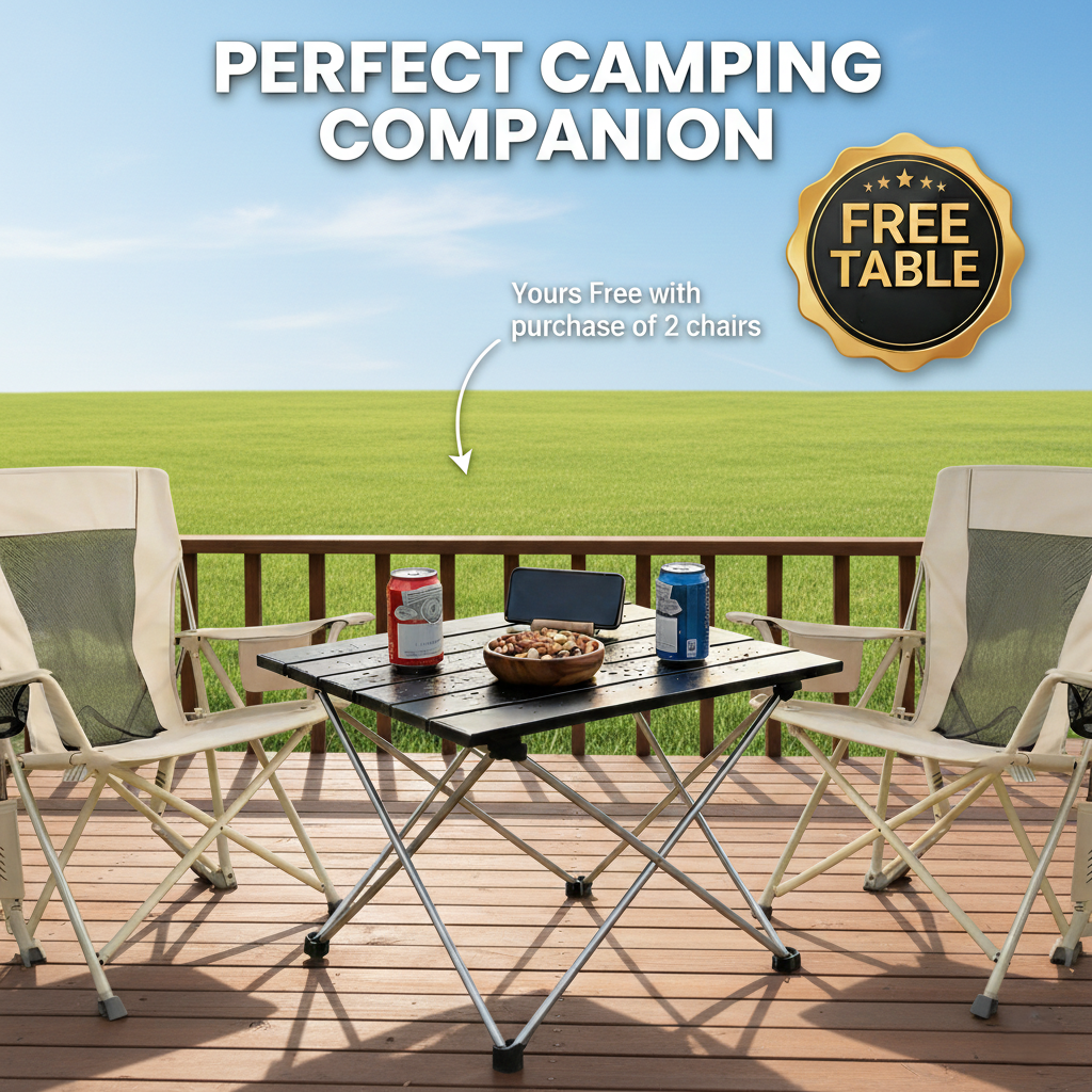 Portable Folding Rocking Camping Chair for Outdoor Patio Lawn