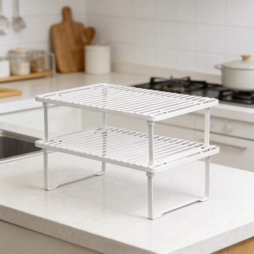 Rotating Stainless Steel Kitchen Utensil Caddy with Drain Tray