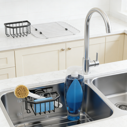 Multi-Purpose Expandable Storage Shelf for Cabinet, Counter and Sink Area