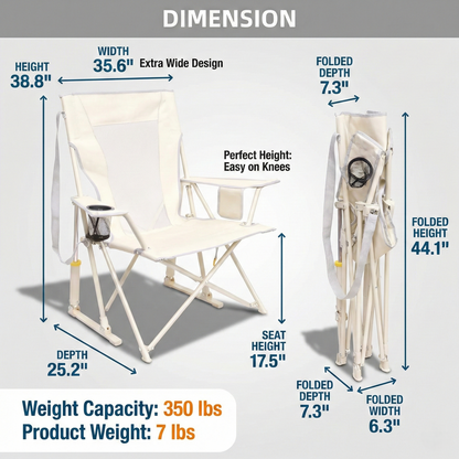 Portable Folding Rocking Camping Chair for Outdoor Patio Lawn