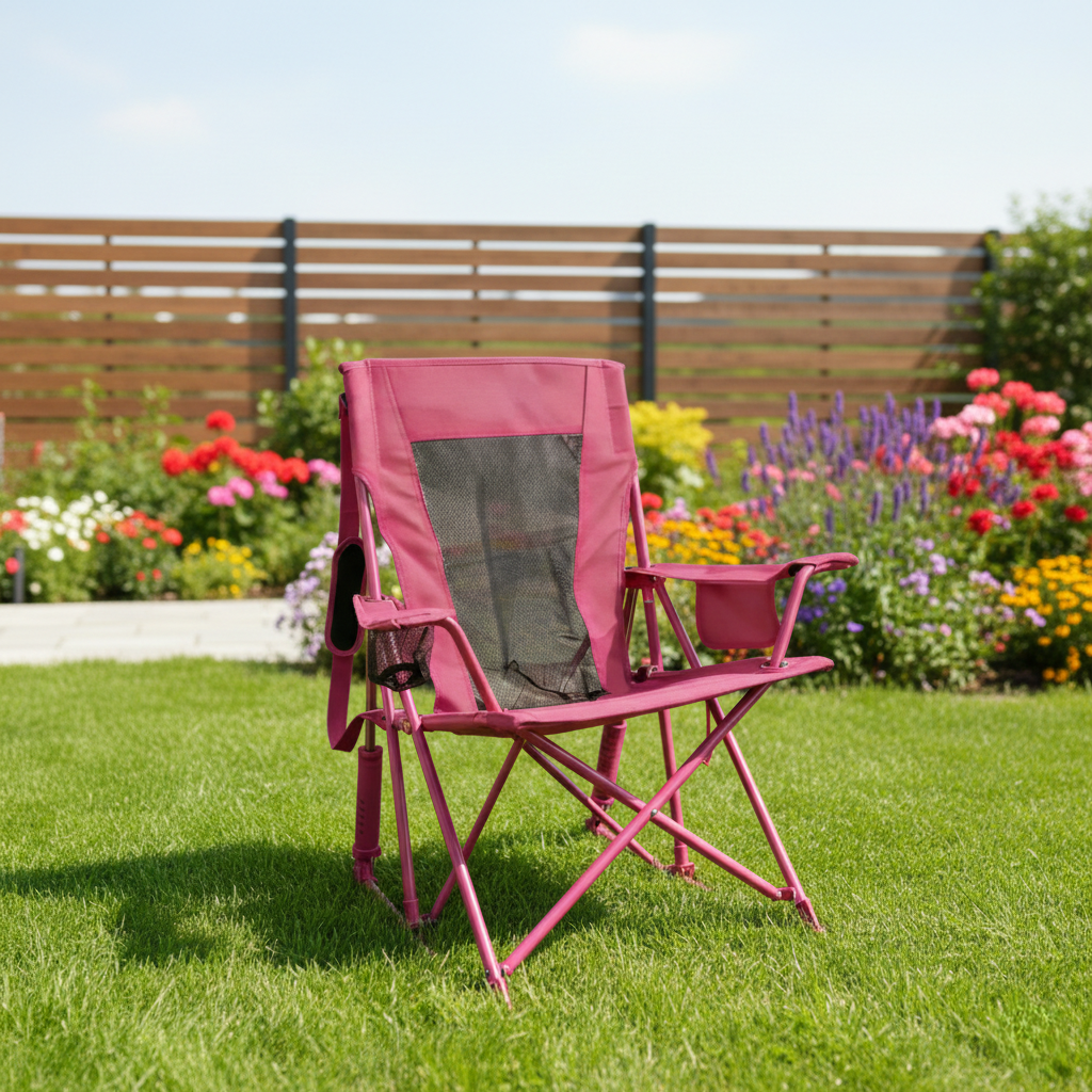 Portable Folding Rocking Camping Chair for Outdoor Patio Lawn