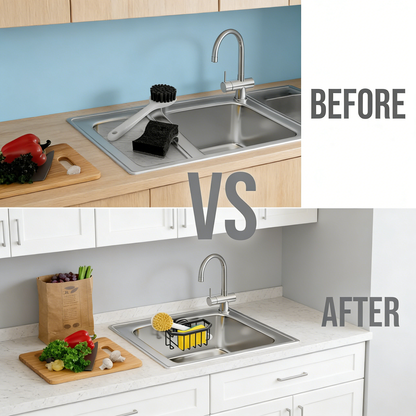 Multi-Purpose Expandable Storage Shelf for Cabinet, Counter and Sink Area